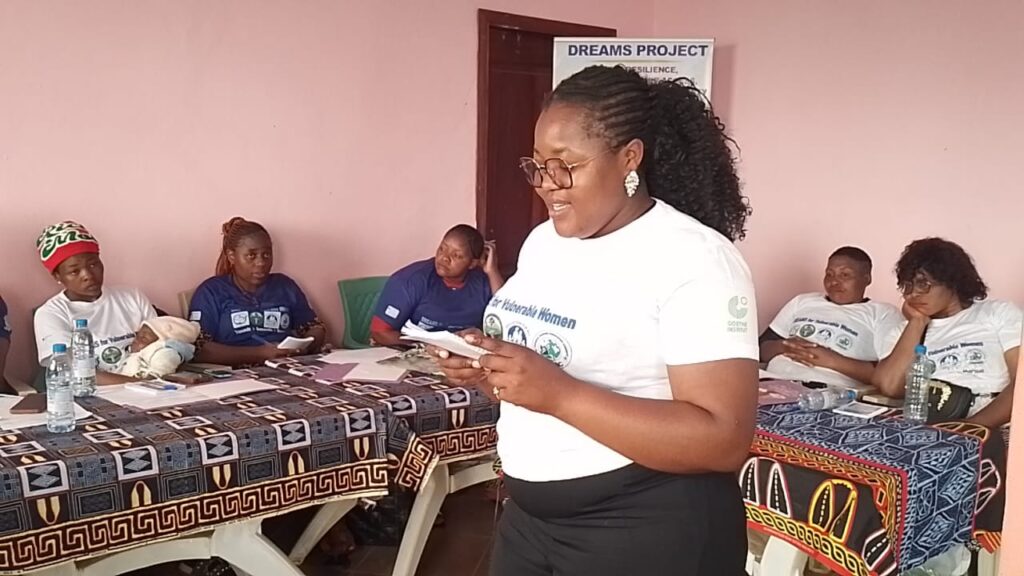 Participants reading a speech