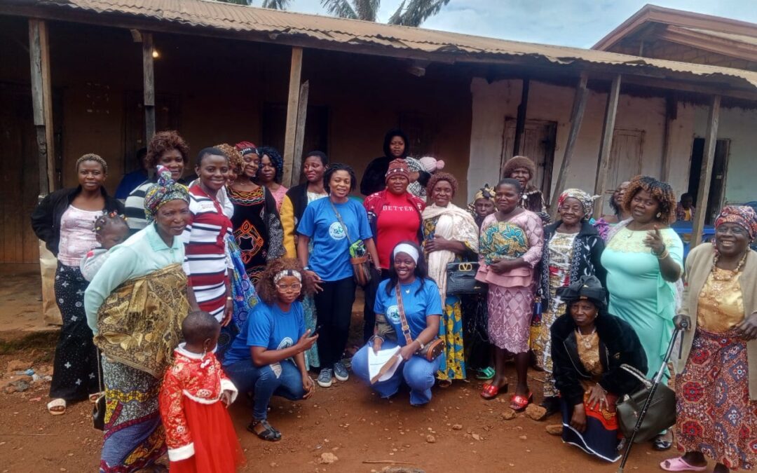 Women of Njong Village with the UNIMAC team after a needs assessment group discussion