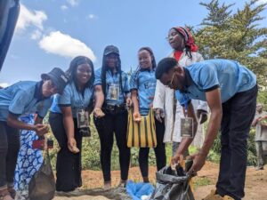 Participants during the hands-on snail farming practical